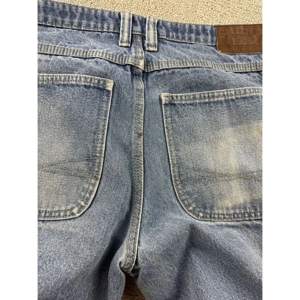 Smith's Workwear‎ Carpenter Jeans Men 31x32 Blue Denim Cotton Blend Hammer Loop